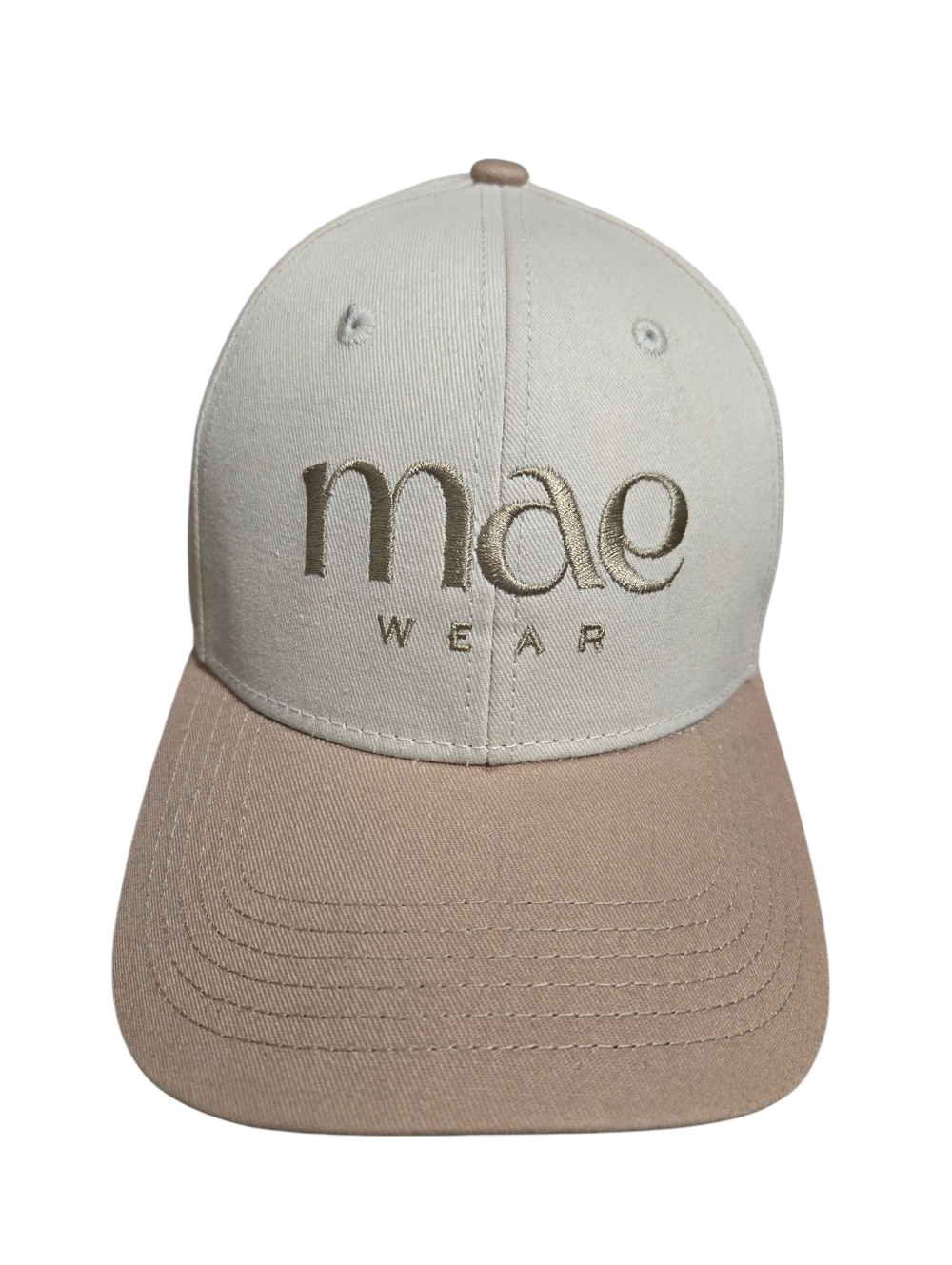 Mae Wear Two-Tone Beige and Cream Hat